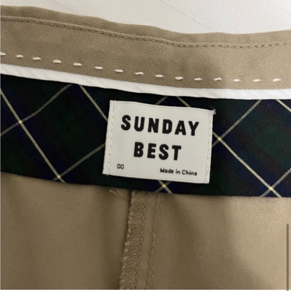 Aritzia Sunday Best Charlie Full Length Wide Leg Trouser Pant Khaki Tan size 00 - Picture 10 of 15